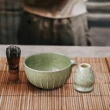 Maxbell Japanese Matcha Bowl and Whisk Holder Gift Tea Accessories for Matcha Powder Green