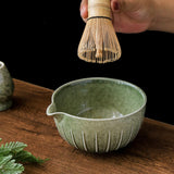 Maxbell Japanese Matcha Bowl and Whisk Holder Gift Tea Accessories for Matcha Powder Green