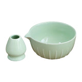 Maxbell Japanese Matcha Bowl and Whisk Holder Gift Tea Accessories for Matcha Powder Light Green