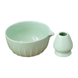 Maxbell Japanese Matcha Bowl and Whisk Holder Gift Tea Accessories for Matcha Powder Light Green