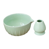Maxbell Japanese Matcha Bowl and Whisk Holder Gift Tea Accessories for Matcha Powder Light Green