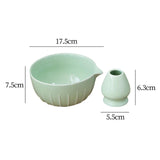 Maxbell Japanese Matcha Bowl and Whisk Holder Gift Tea Accessories for Matcha Powder Light Green
