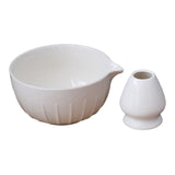 Maxbell Japanese Matcha Bowl and Whisk Holder Gift Tea Accessories for Matcha Powder White