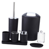 Maxbell Bathroom Accessories Set Housewarming Gift 8 Piece for Household Hotel Clubs black