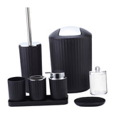 Maxbell Bathroom Accessories Set Housewarming Gift 8 Piece for Household Hotel Clubs black