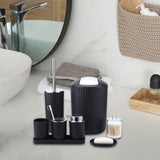 Maxbell Bathroom Accessories Set Housewarming Gift 8 Piece for Household Hotel Clubs black