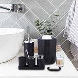 Maxbell Bathroom Accessories Set Housewarming Gift 8 Piece for Household Hotel Clubs black