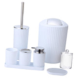 Maxbell Bathroom Accessories Set Housewarming Gift 8 Piece for Household Hotel Clubs white