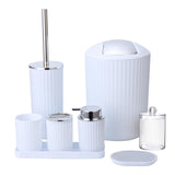 Maxbell Bathroom Accessories Set Housewarming Gift 8 Piece for Household Hotel Clubs white