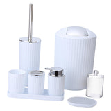 Maxbell Bathroom Accessories Set Housewarming Gift 8 Piece for Household Hotel Clubs white