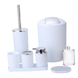 Maxbell Bathroom Accessories Set Housewarming Gift 8 Piece for Household Hotel Clubs white