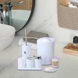 Maxbell Bathroom Accessories Set Housewarming Gift 8 Piece for Household Hotel Clubs white