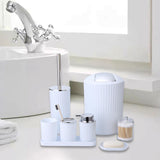 Maxbell Bathroom Accessories Set Housewarming Gift 8 Piece for Household Hotel Clubs white