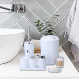 Maxbell Bathroom Accessories Set Housewarming Gift 8 Piece for Household Hotel Clubs white