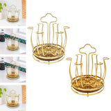 Maxbell Cup Drying Rack Portable Mug Draining Organizer for Living Room Cabinet Home Golden