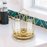 Maxbell Cup Drying Rack Portable Mug Draining Organizer for Living Room Cabinet Home Golden