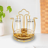 Maxbell Cup Drying Rack Portable Mug Draining Organizer for Living Room Cabinet Home Pink Golden