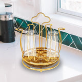 Maxbell Cup Drying Rack Portable Mug Draining Organizer for Living Room Cabinet Home Pink Golden