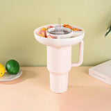 Maxbell Snack Bowl for 40oz Cup Resuable Durable Snack Rings for Home Office Camping Pink