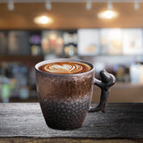 Maxbell Pottery Coffee Mugs 86ml Drinkware Hot Chocolate Mug for Home Wedding Office gold and black