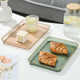 Maxbell Serving Tray Multifunctional Serving Platters Rectangular for Tea Party green