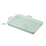 Maxbell Serving Tray Multifunctional Serving Platters Rectangular for Tea Party green