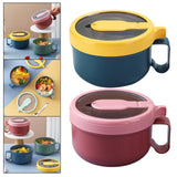 Maxbell Japanese Ramen Bowl 850ml/29oz with Lid and Handle for Travel Kitchen Office Blue