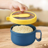 Maxbell Japanese Ramen Bowl 850ml/29oz with Lid and Handle for Travel Kitchen Office Blue