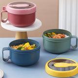 Maxbell Japanese Ramen Bowl 850ml/29oz with Lid and Handle for Travel Kitchen Office Red