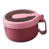 Maxbell Japanese Ramen Bowl 850ml/29oz with Lid and Handle for Travel Kitchen Office Red