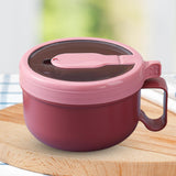 Maxbell Japanese Ramen Bowl 850ml/29oz with Lid and Handle for Travel Kitchen Office Red
