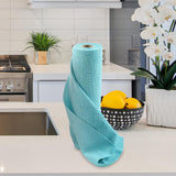 Maxbell Tear Away Towels Portable Microfiber Cleaning Cloth Roll for Bathroom Dishes Blue