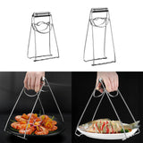 Maxbell Stainless Steel Hot Plate Clip Pot Pan Gripper Tongs for Household Oven Small