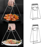 Maxbell Stainless Steel Hot Plate Clip Pot Pan Gripper Tongs for Household Oven Small