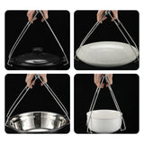 Maxbell Stainless Steel Hot Plate Clip Pot Pan Gripper Tongs for Household Oven Small