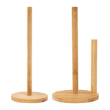 Maxbell Bamboo Paper Towel Holder Rustic Paper Towels Stand for Toilet Kitchen Table diameter 11.5cm