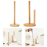 Maxbell Bamboo Paper Towel Holder Rustic Paper Towels Stand for Toilet Kitchen Table diameter 11.5cm