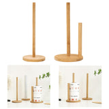 Maxbell Bamboo Paper Towel Holder Rustic Paper Towels Stand for Toilet Kitchen Table diameter 11.5cm