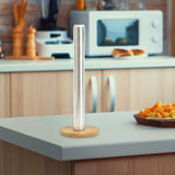 Maxbell Bamboo Paper Towel Holder Rustic Paper Towels Stand for Toilet Kitchen Table diameter 11.5cm