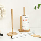 Maxbell Bamboo Paper Towel Holder Rustic Paper Towels Stand for Toilet Kitchen Table diameter 11.5cm