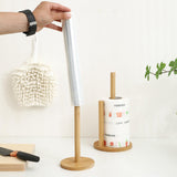 Maxbell Bamboo Paper Towel Holder Rustic Paper Towels Stand for Toilet Kitchen Table diameter 11.5cm