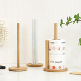 Maxbell Bamboo Paper Towel Holder Rustic Paper Towels Stand for Toilet Kitchen Table diameter 14.5cm