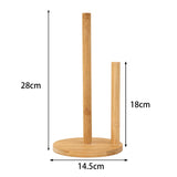Maxbell Bamboo Paper Towel Holder Rustic Paper Towels Stand for Toilet Kitchen Table diameter 14.5cm