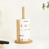 Maxbell Bamboo Paper Towel Holder Rustic Paper Towels Stand for Toilet Kitchen Table diameter 14.5cm