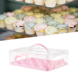 Maxbell Cupcake Carrier Cupcake Storage Containers for Cheesecakes Pies Baked Treats Pink