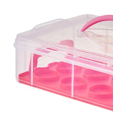 Maxbell Cupcake Carrier Cupcake Storage Containers for Cheesecakes Pies Baked Treats Red