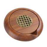 Maxbell Gongfu Tea Serving Tray Table Box Household Walnut Wood Round Craft Ornament