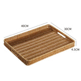 Maxbell Woven Decorative Tray Nordic Imitation Rattan for Camping Kitchen