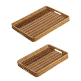 Maxbell Woven Decorative Tray Nordic Imitation Rattan for Camping Kitchen
