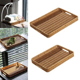 Maxbell Woven Decorative Tray Nordic Imitation Rattan for Camping Kitchen